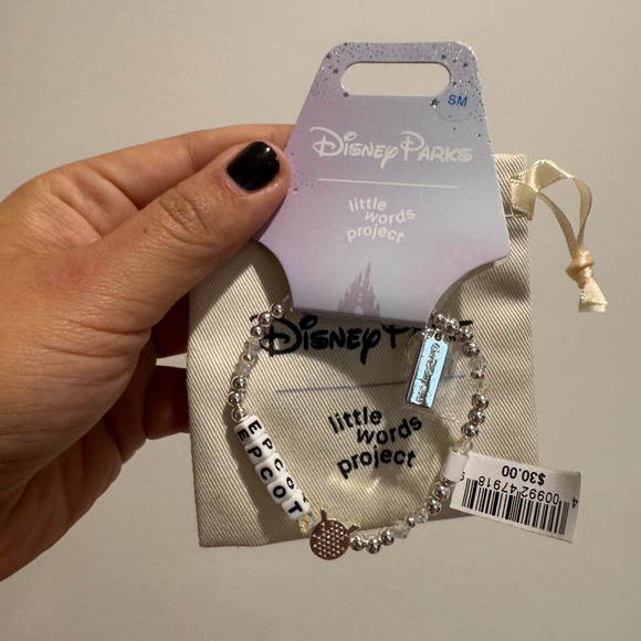 Disney Jewelry - Disney Parks little words project Silver EPCOT Beaded Bracelet